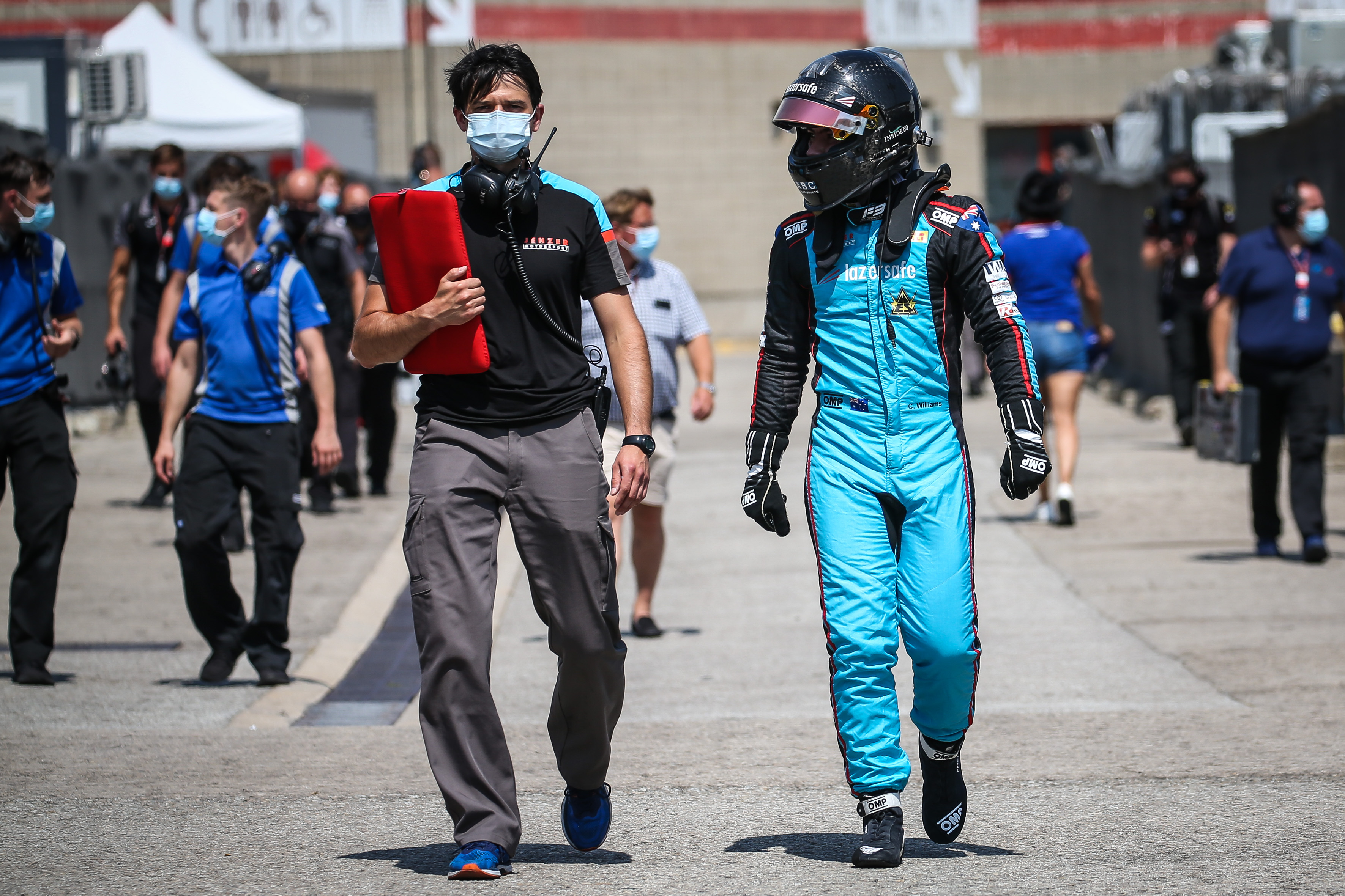 Calan Williams walking the track