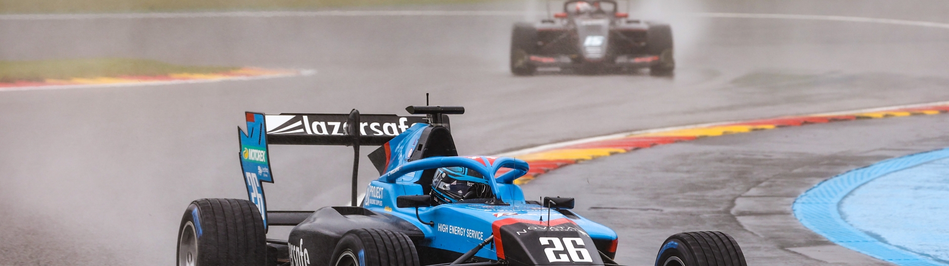 Calan Williams racing in wet weather