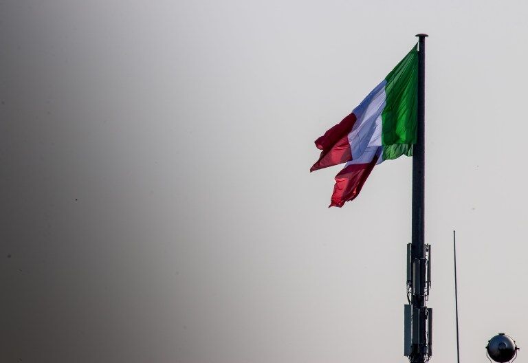 Flag on the race track in Monza