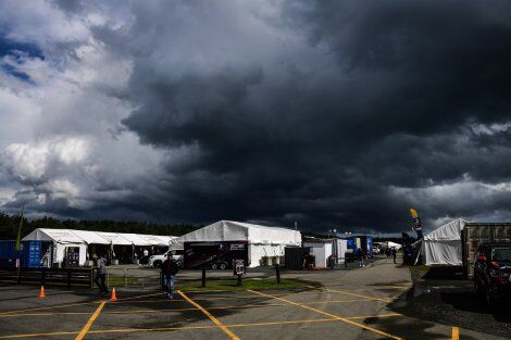 Calan Williams Racing clouds rolling in