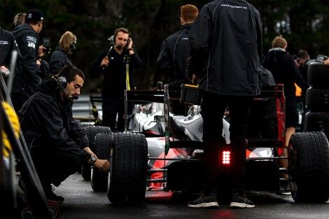 Calan Williams getting ready to race