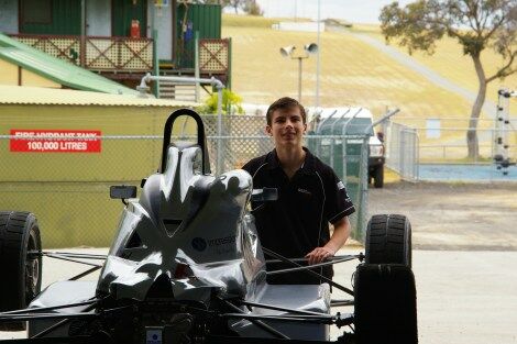 Calan Williams behind the car