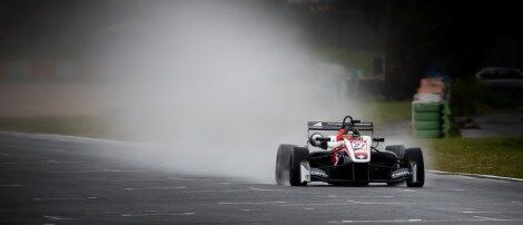 Calan Williams racing in the rain