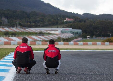 Calan Williams looking at the track