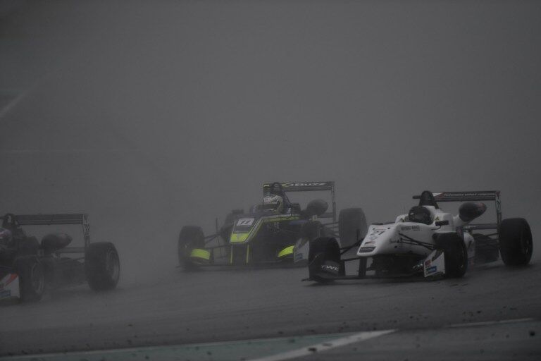 Calan Williams Racing in the rain in Barcelona