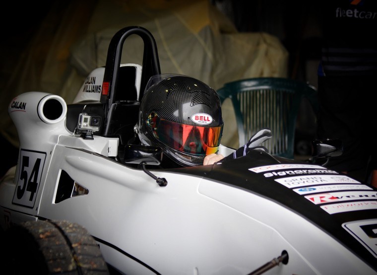 Calan Williams in the racing seat