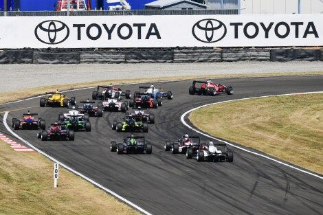 cars racing on the track