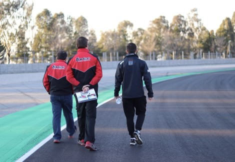 Calan Williams walking the track