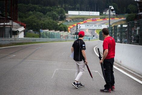 Calan Williams walking the race track