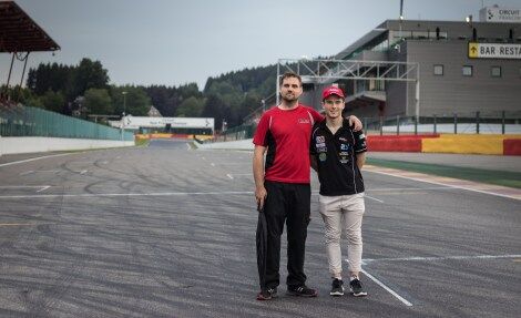 Calan Williams standing proud on the race track