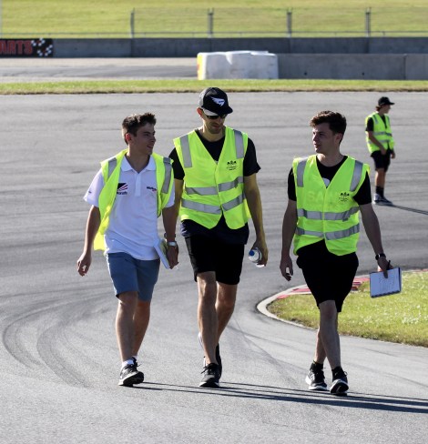 Calan Williams walking on the racing track